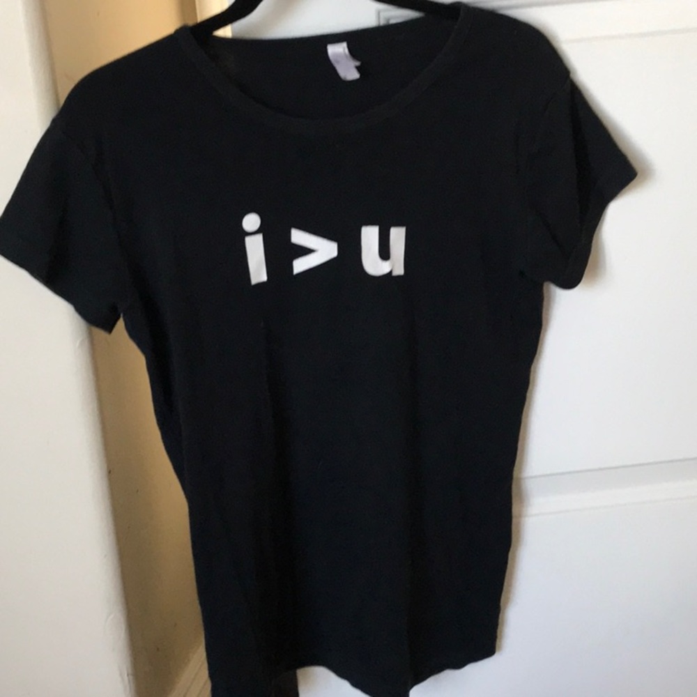 Black cotton T-shirt.